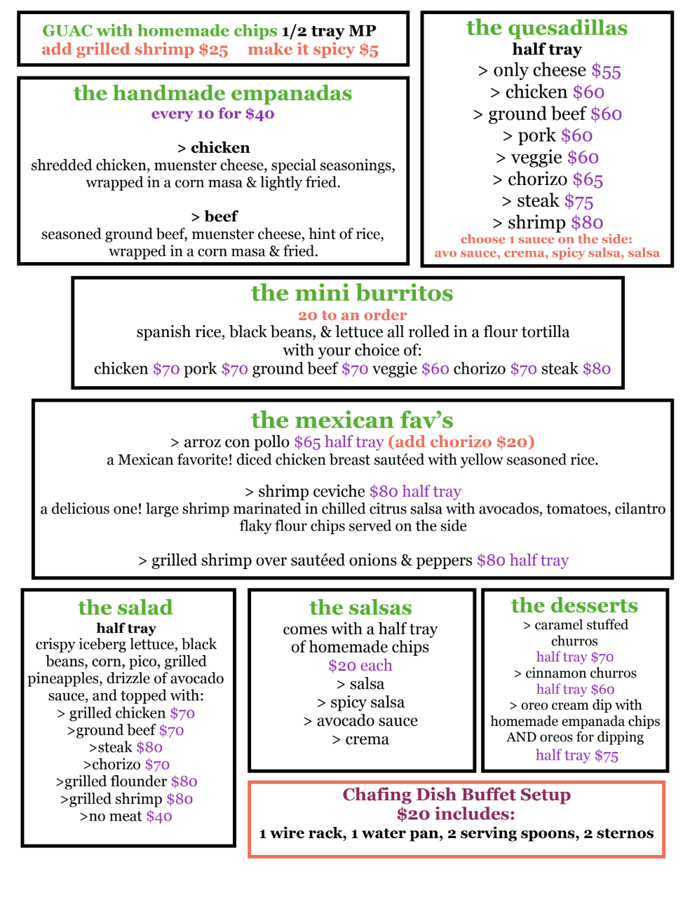 Catering Menu March 2025 Side Two